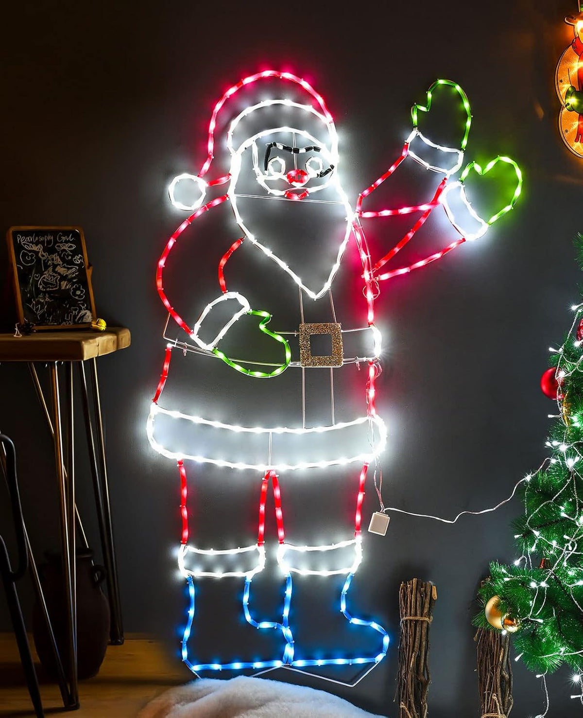5 ft Animated Neon Santa Light Sign, 273 LEDs