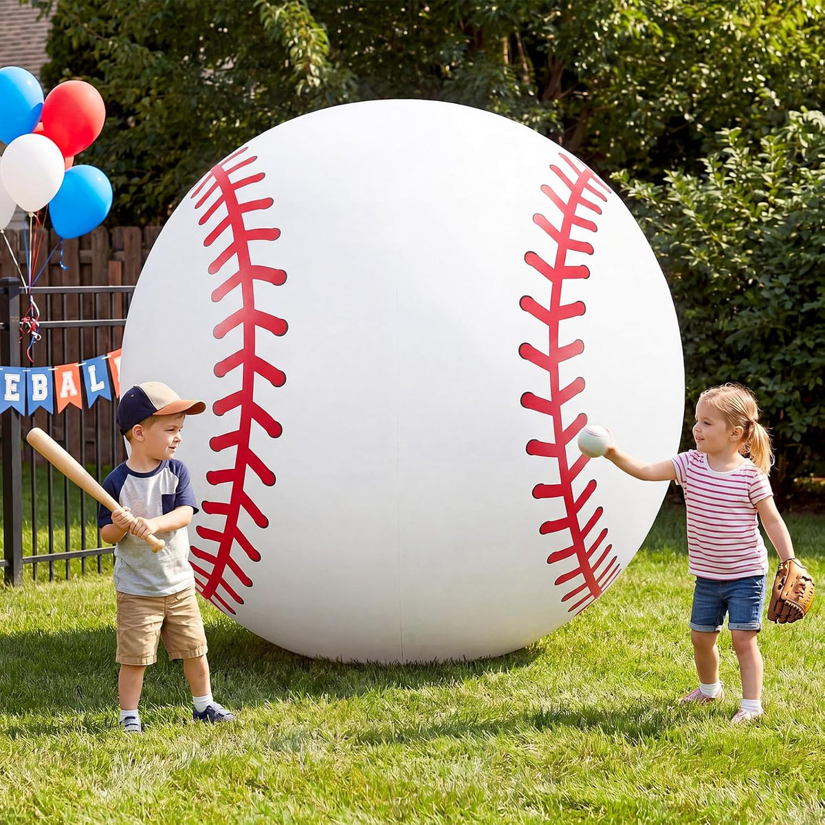 8 ft Giant Baseball Party Inflatables with Lights