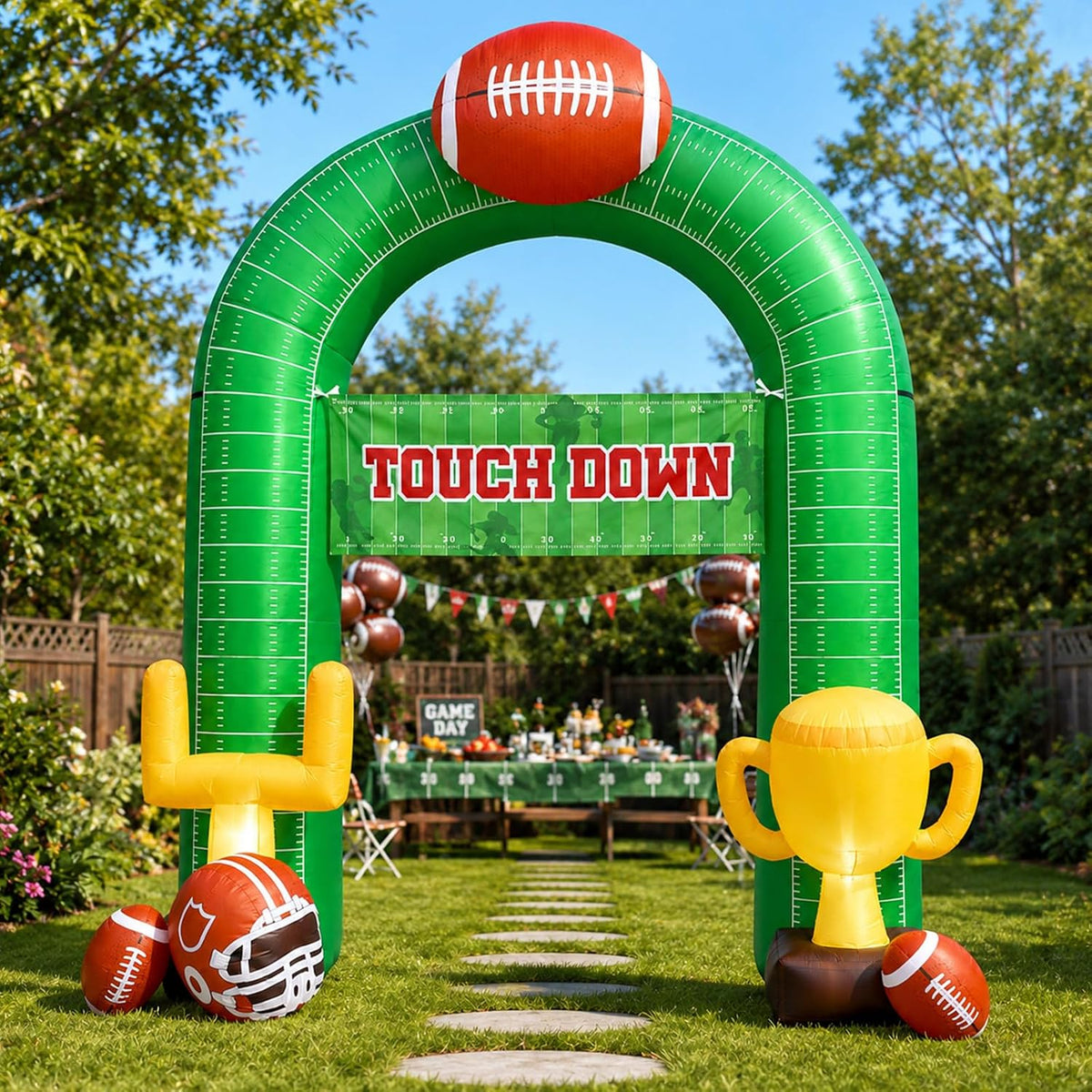 9 ft Football Party Arch Inflatable with LED Lights