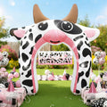 12 ft Cow Farm Party Arch Inflatable, 5 LED Lights